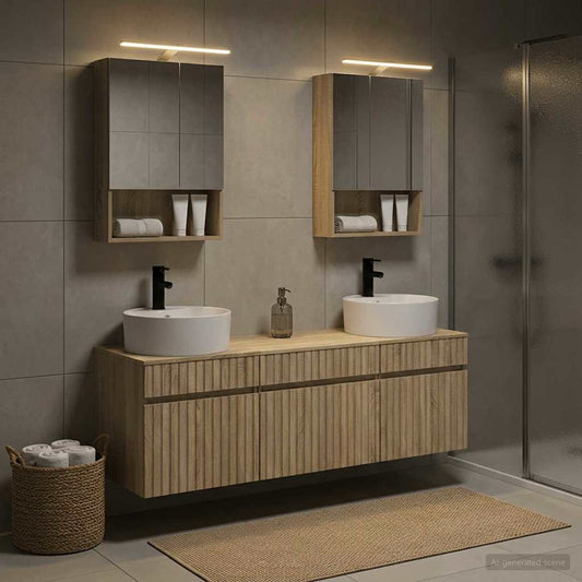 Bathroom Cabinet Set 5 pcs Sonoma Oak 50 x 14.5 x 70 cm