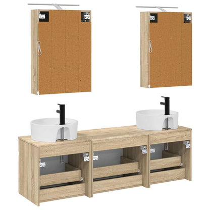Bathroom Cabinet Set 5 pcs Sonoma Oak 50 x 14.5 x 70 cm