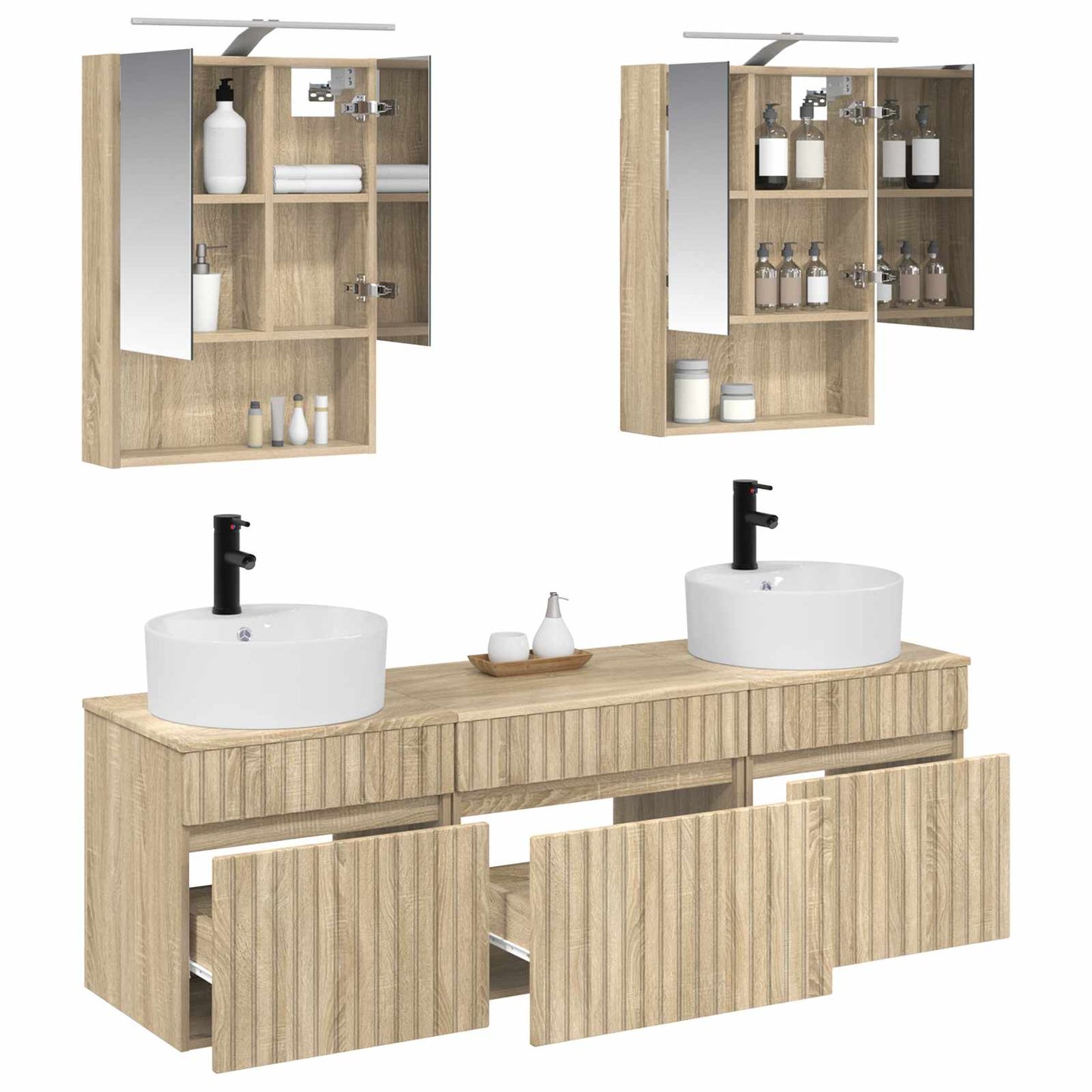 Bathroom Cabinet Set 5 pcs Sonoma Oak 50 x 14.5 x 70 cm