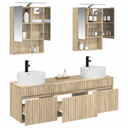 Bathroom Cabinet Set 5 pcs Sonoma Oak 50 x 14.5 x 70 cm