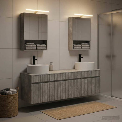 Bathroom Cabinet Set 5 pcs Concrete Grey 50 x 14.5 x 70 cm