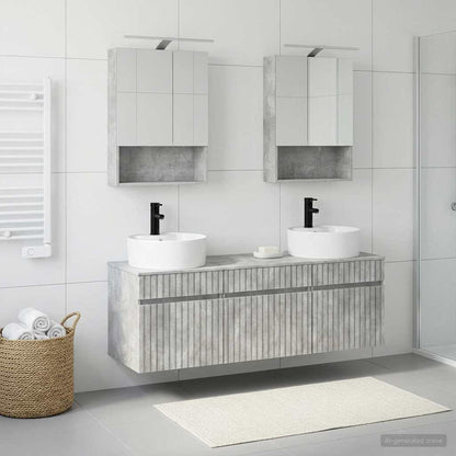 Bathroom Cabinet Set 5 pcs Concrete Grey 50 x 14.5 x 70 cm