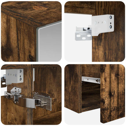 Bathroom Cabinet Set 5 pcs Smoked Oak 50 x 14.5 x 70 cm