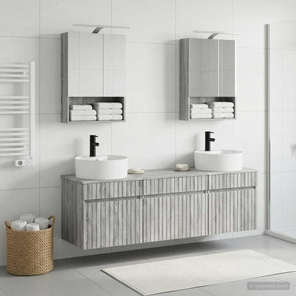 Bathroom Cabinet Set 5 pcs Grey Sonoma 50 x 14.5 x 70 cm