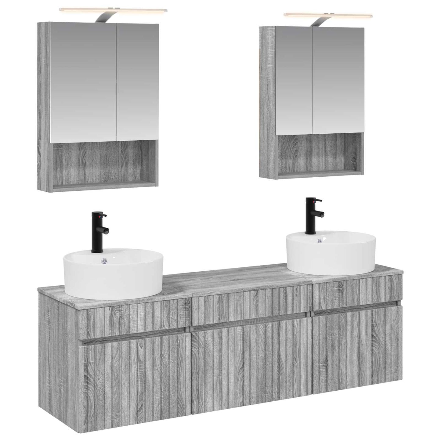 Bathroom Cabinet Set 5 pcs Grey Sonoma 50 x 14.5 x 70 cm