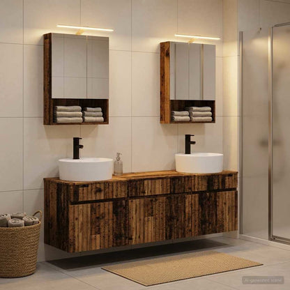 Bathroom Cabinet Set 5 pcs Old Wood Engineered Wood