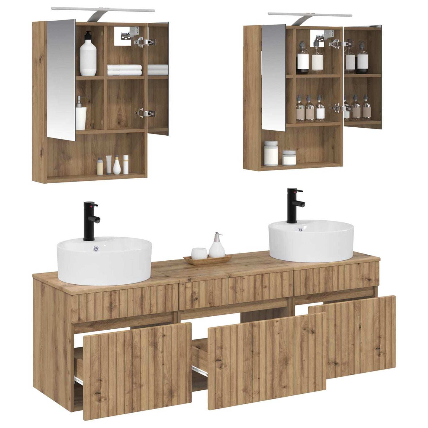 Bathroom Cabinet Set 5 pcs Artisan Oak 50 x 14.5 x 70 cm