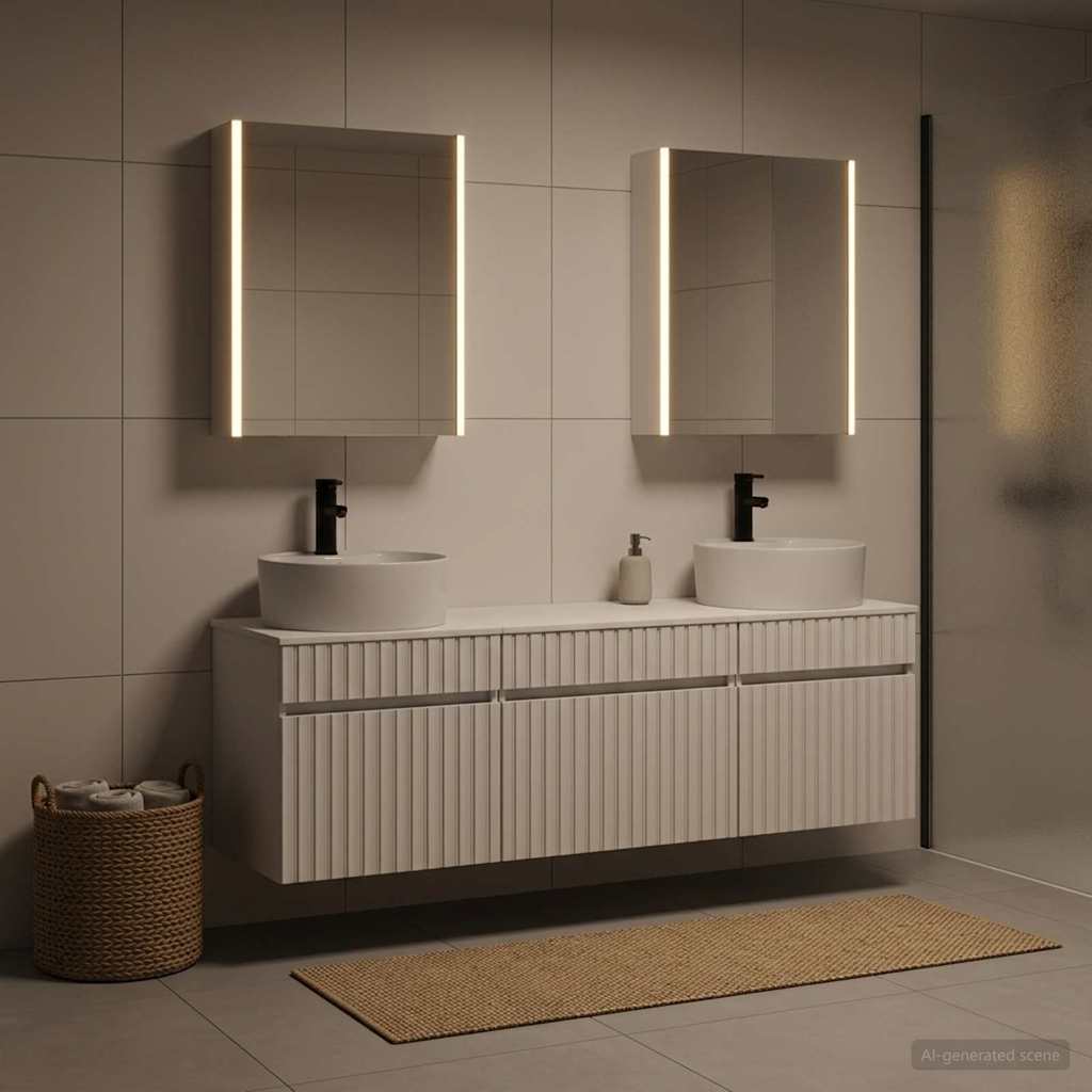 Bathroom Cabinet Set 5 pcs White Engineered Wood