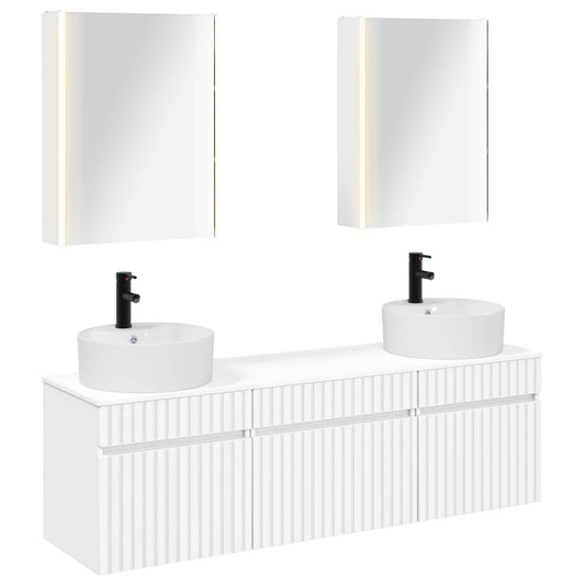 Bathroom Cabinet Set 5 pcs White 53 x 15.5 x 70 cm