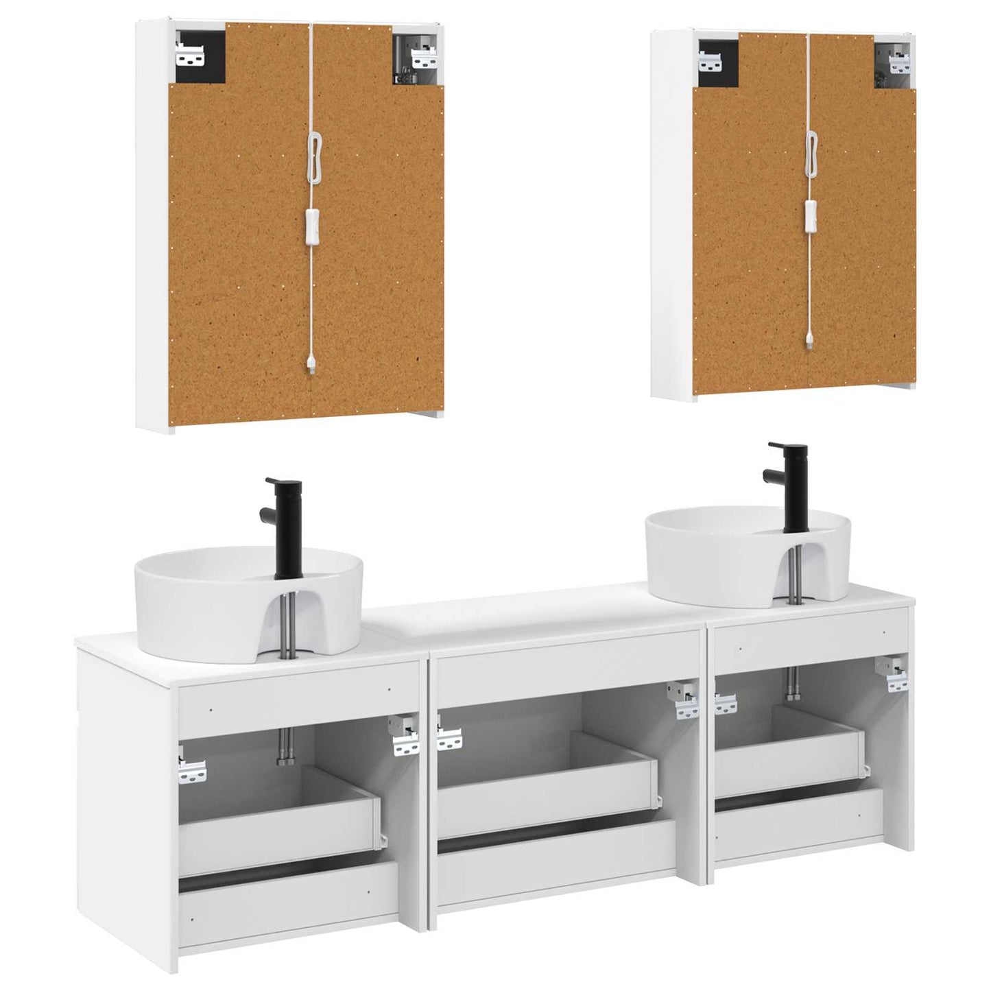 Bathroom Cabinet Set 5 pcs White 53 x 15.5 x 70 cm