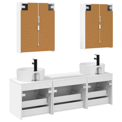 Bathroom Cabinet Set 5 pcs White 53 x 15.5 x 70 cm
