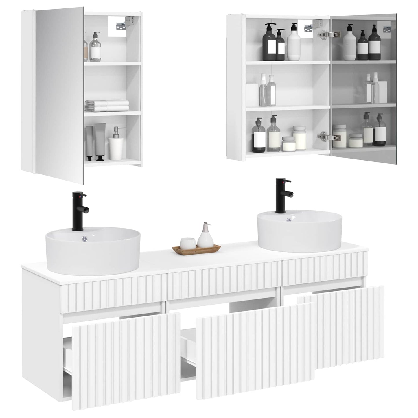 Bathroom Cabinet Set 5 pcs White 53 x 15.5 x 70 cm