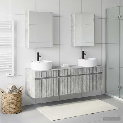 Bathroom Cabinet Set 5 pcs Concrete Grey 53 x 15.5 x 70 cm
