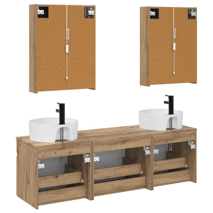 Bathroom Cabinet Set 5 pcs Artisan Oak 53 x 15.5 x 70 cm