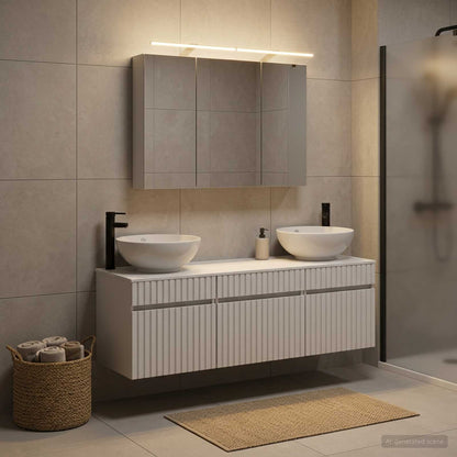 Bathroom Cabinet Set 4 pcs White 100 x 14.5 x 70 cm