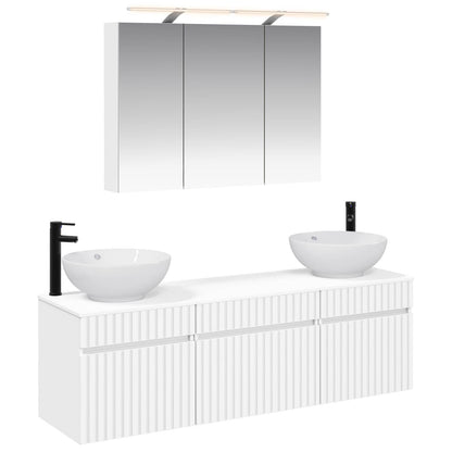 Bathroom Cabinet Set 4 pcs White 100 x 14.5 x 70 cm