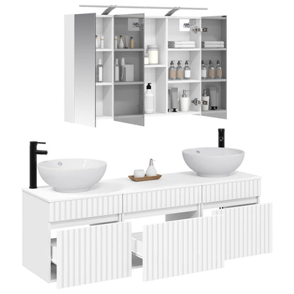 Bathroom Cabinet Set 4 pcs White 100 x 14.5 x 70 cm