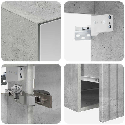 Bathroom Cabinet Set 4 pcs Concrete Grey Engineered Wood