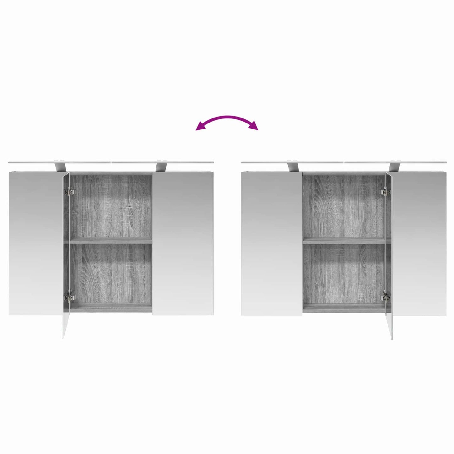 Bathroom Cabinet Set 4 pcs Grey Sonoma 100 x 14.5 x 70 cm
