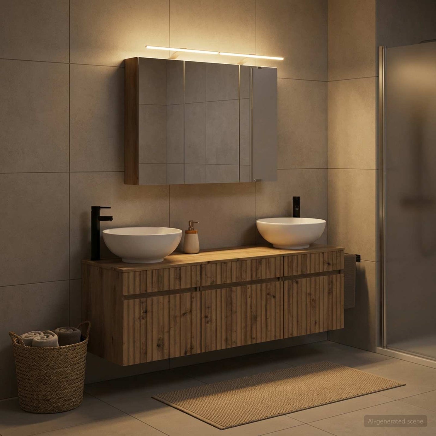 Bathroom Cabinet Set 4 pcs Artisan Oak 100 x 14.5 x 70 cm