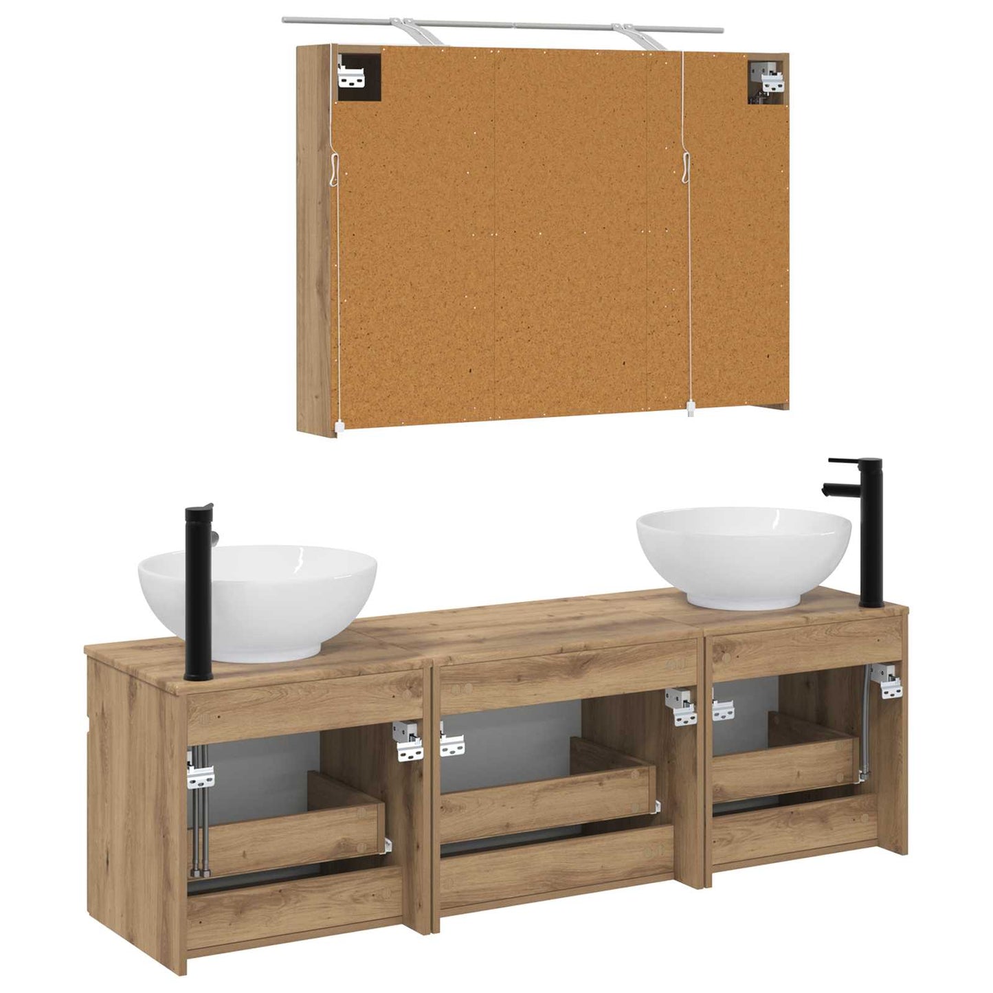 Bathroom Cabinet Set 4 pcs Artisan Oak 100 x 14.5 x 70 cm