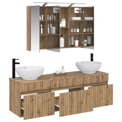 Bathroom Cabinet Set 4 pcs Artisan Oak 100 x 14.5 x 70 cm