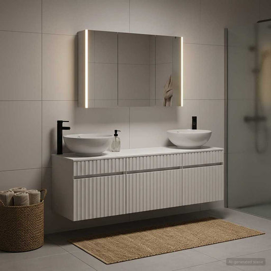 Bathroom Cabinet Set 4 pcs White 103.5 x 15.5 x 70 cm