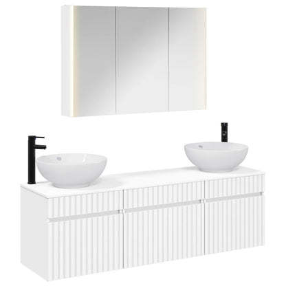 Bathroom Cabinet Set 4 pcs White 103.5 x 15.5 x 70 cm
