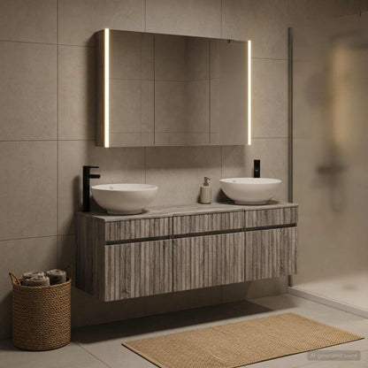 Bathroom Cabinet Set 4 pcs Grey Sonoma 103.5 x 15.5 x 70 cm