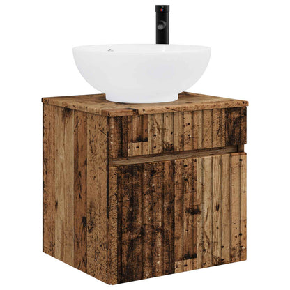 Bathroom Cabinet Set 4 pcs Old Wood 103.5 x 15.5 x 70 cm