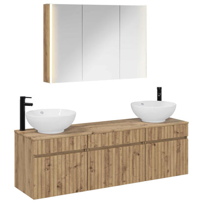Bathroom Cabinet Set 4 pcs Artisan Oak 103.5 x 15.5 x 70 cm