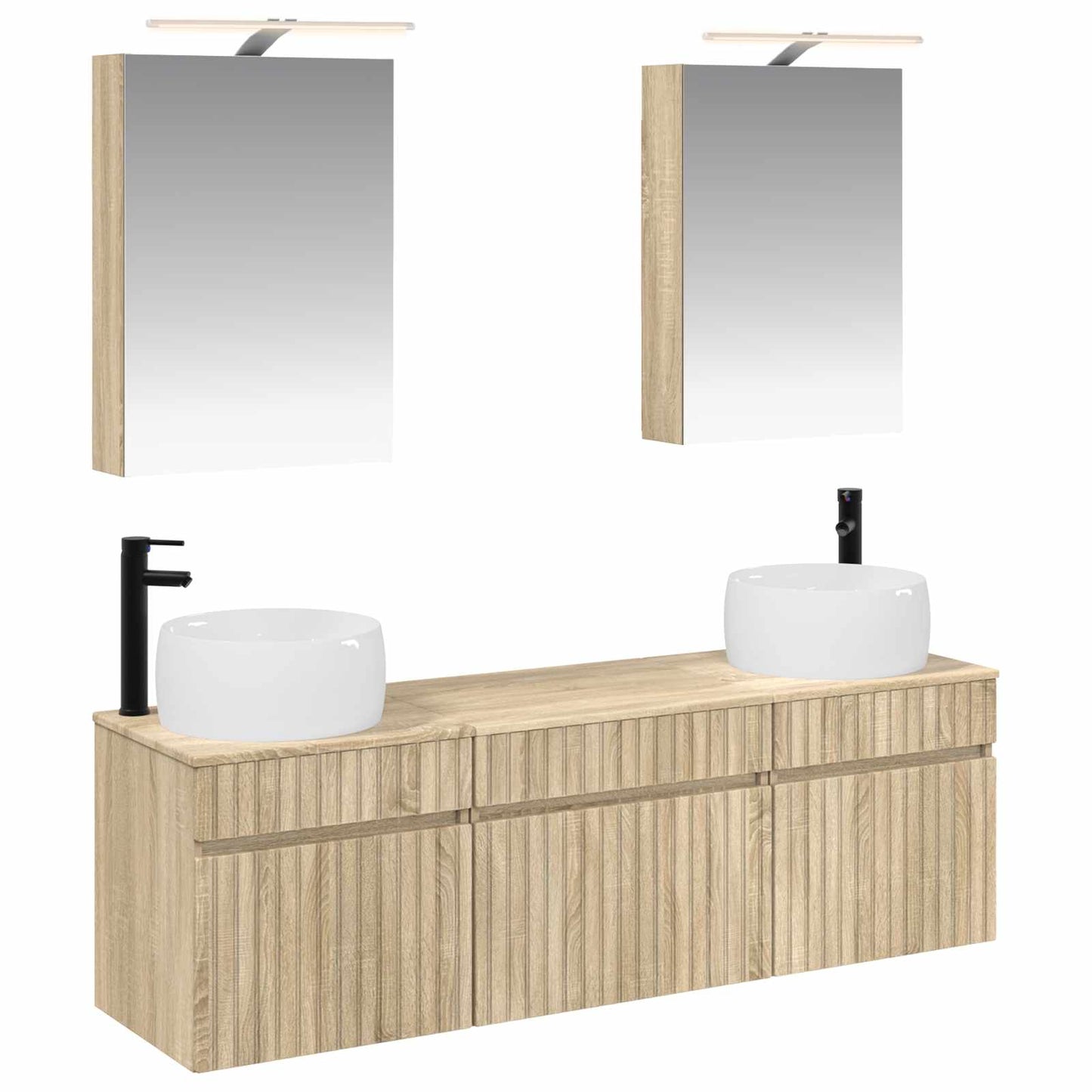 Bathroom Cabinet Set 5 pcs Sonoma Oak 50 x 14.5 x 70 cm