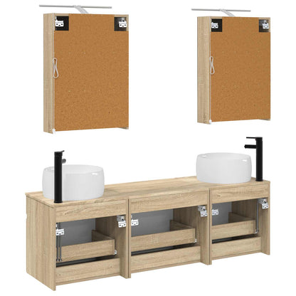 Bathroom Cabinet Set 5 pcs Sonoma Oak 50 x 14.5 x 70 cm