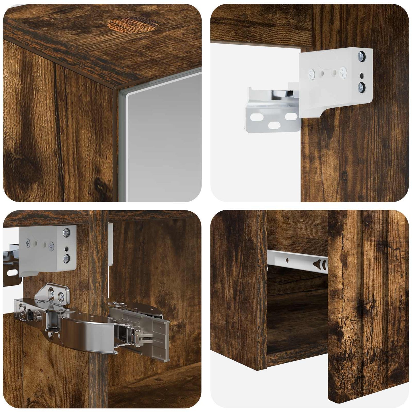 Bathroom Cabinet Set 5 pcs Smoked Oak 50 x 14.5 x 70 cm
