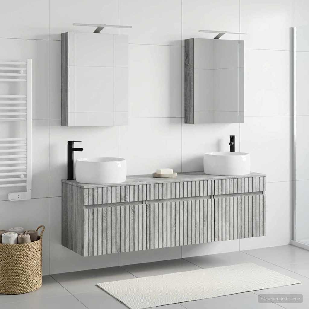 Bathroom Cabinet Set 5 pcs Grey Sonoma Engineered Wood