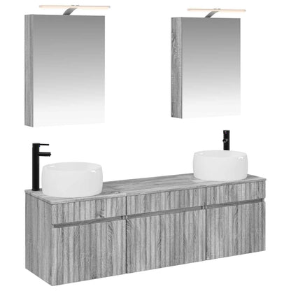 Bathroom Cabinet Set 5 pcs Grey Sonoma 50 x 14.5 x 70 cm