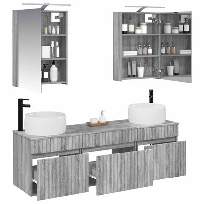 Bathroom Cabinet Set 5 pcs Grey Sonoma 50 x 14.5 x 70 cm