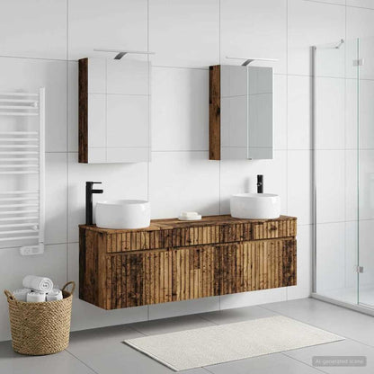 Bathroom Cabinet Set 5 pcs Old Wood Engineered Wood