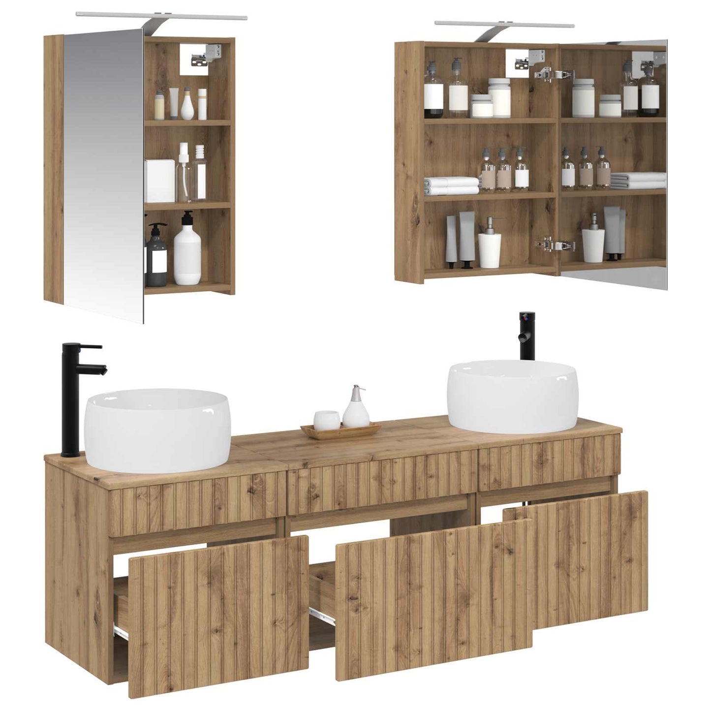 Bathroom Cabinet Set 5 pcs Artisan Oak 50 x 14.5 x 70 cm