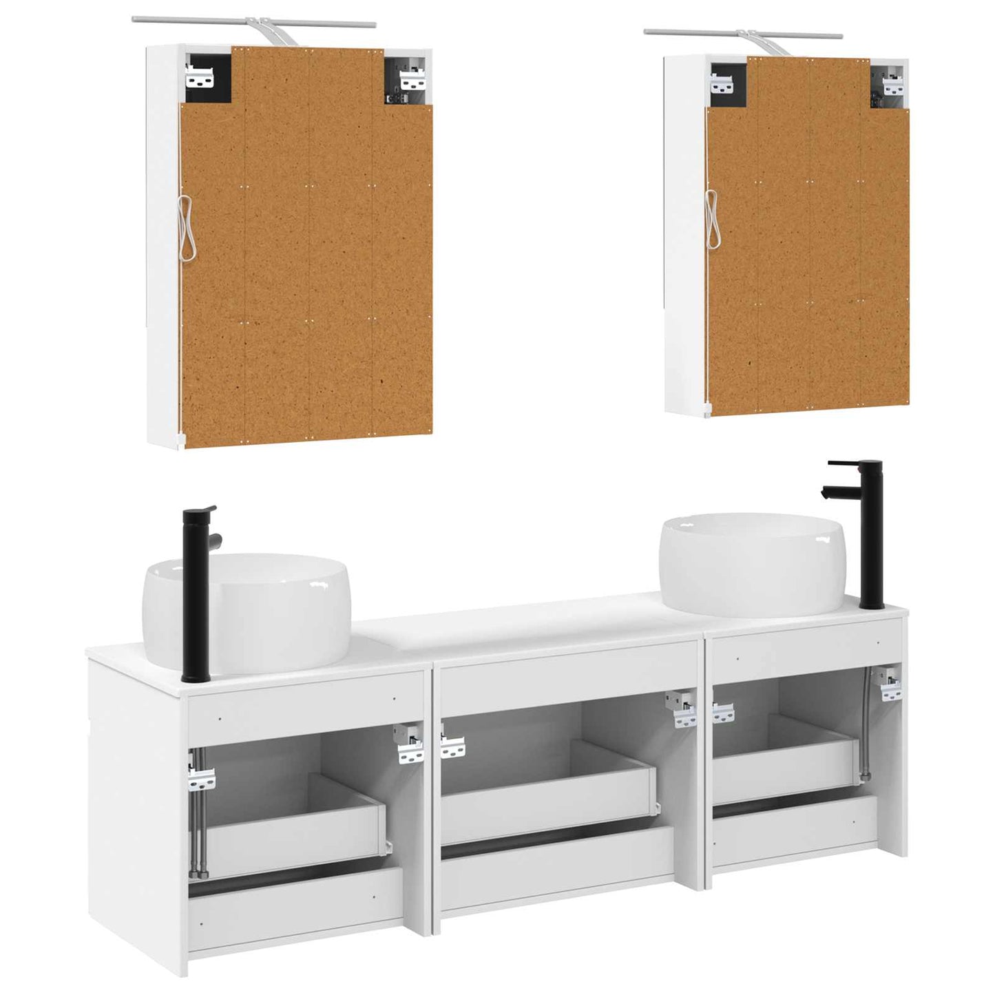 Bathroom Cabinet Set 5 pcs White 50 x 14.5 x 70 cm