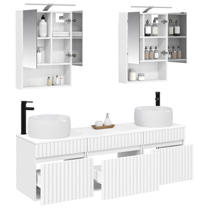 Bathroom Cabinet Set 5 pcs White 50 x 14.5 x 70 cm