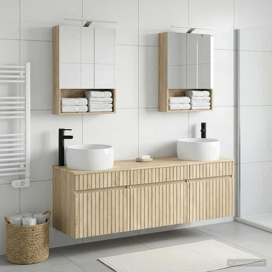 Bathroom Cabinet Set 5 pcs Sonoma Oak 50 x 14.5 x 70 cm