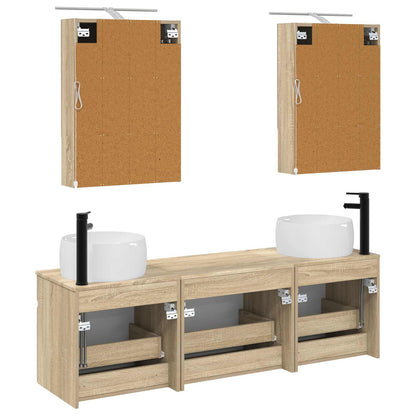 Bathroom Cabinet Set 5 pcs Sonoma Oak 50 x 14.5 x 70 cm