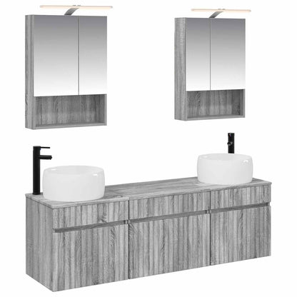 Bathroom Cabinet Set 5 pcs Grey Sonoma 50 x 14.5 x 70 cm