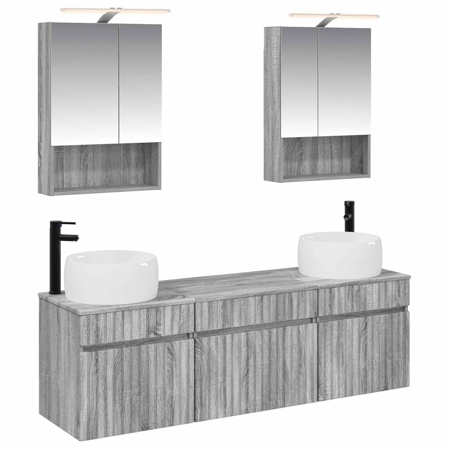 Bathroom Cabinet Set 5 pcs Grey Sonoma 50 x 14.5 x 70 cm