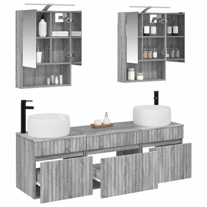 Bathroom Cabinet Set 5 pcs Grey Sonoma 50 x 14.5 x 70 cm