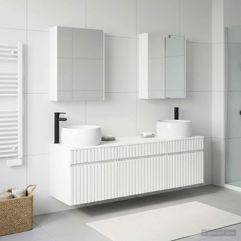 Bathroom Cabinet Set 5 pcs White 53 x 15.5 x 70 cm