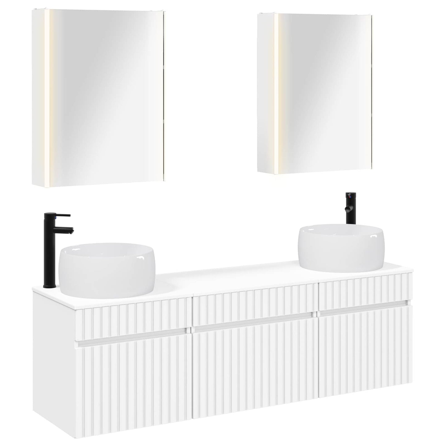 Bathroom Cabinet Set 5 pcs White 53 x 15.5 x 70 cm