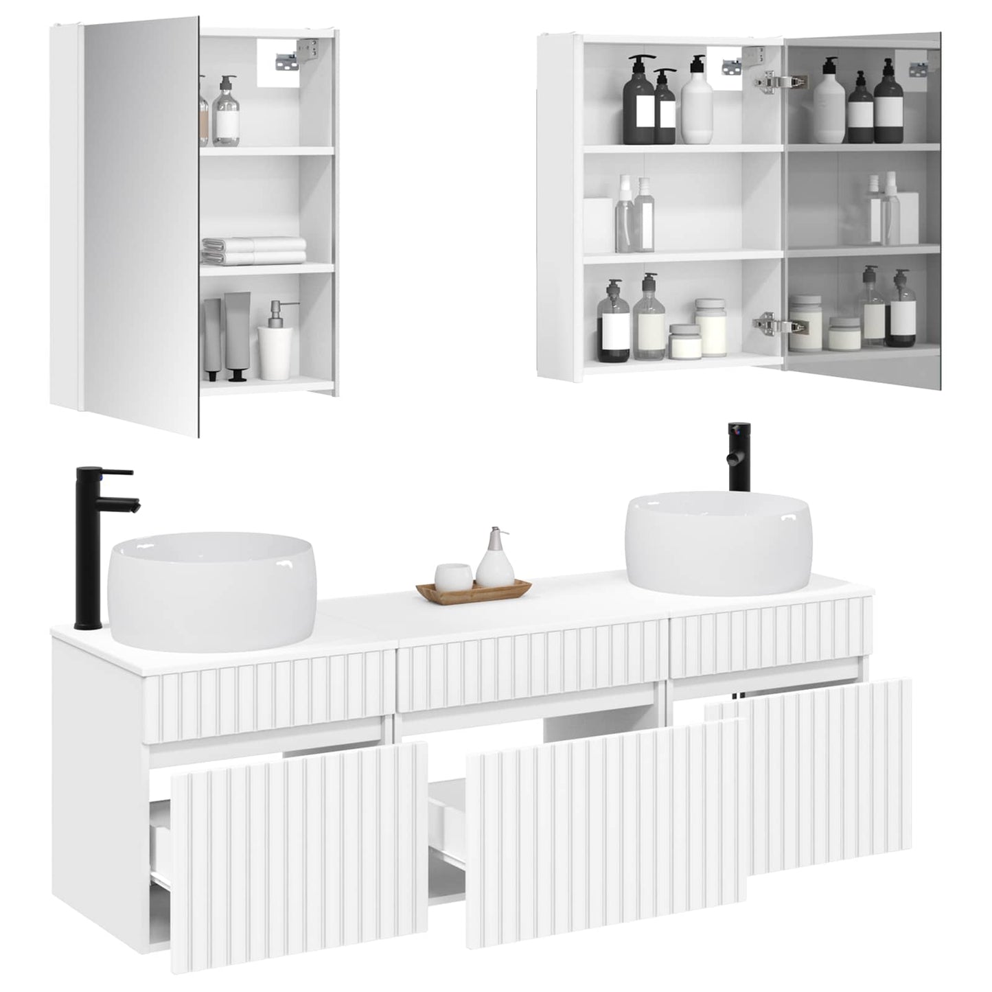 Bathroom Cabinet Set 5 pcs White 53 x 15.5 x 70 cm
