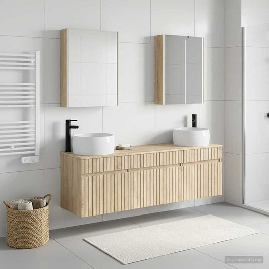 Bathroom Cabinet Set 5 pcs Sonoma Oak 53 x 15.5 x 70 cm